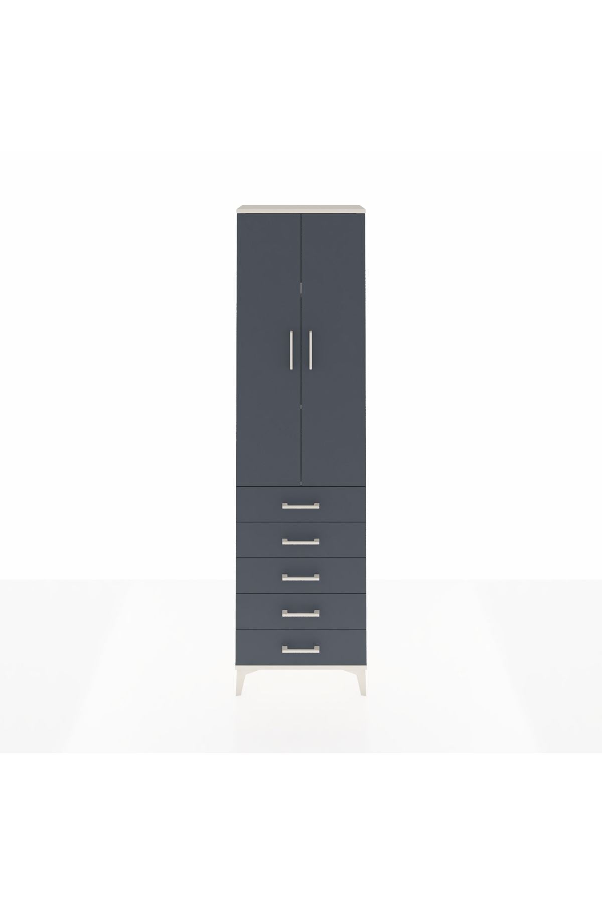 Arges Dolap 3 Raflı 5 Çekmeceli 2 Kapaklı 60x30x221 - S29M056V2A