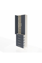 Arges Dolap 3 Raflı 5 Çekmeceli 2 Kapaklı 60x30x221 - S29M056V2A