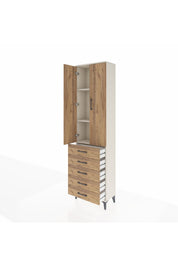 Arges Dolap 3 Raflı 5 Çekmeceli 2 Kapaklı 60x30x221 - S29M056V3A