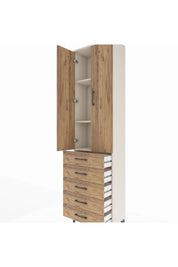 Arges Dolap 3 Raflı 5 Çekmeceli 2 Kapaklı 60x30x221 - S29M056V3A