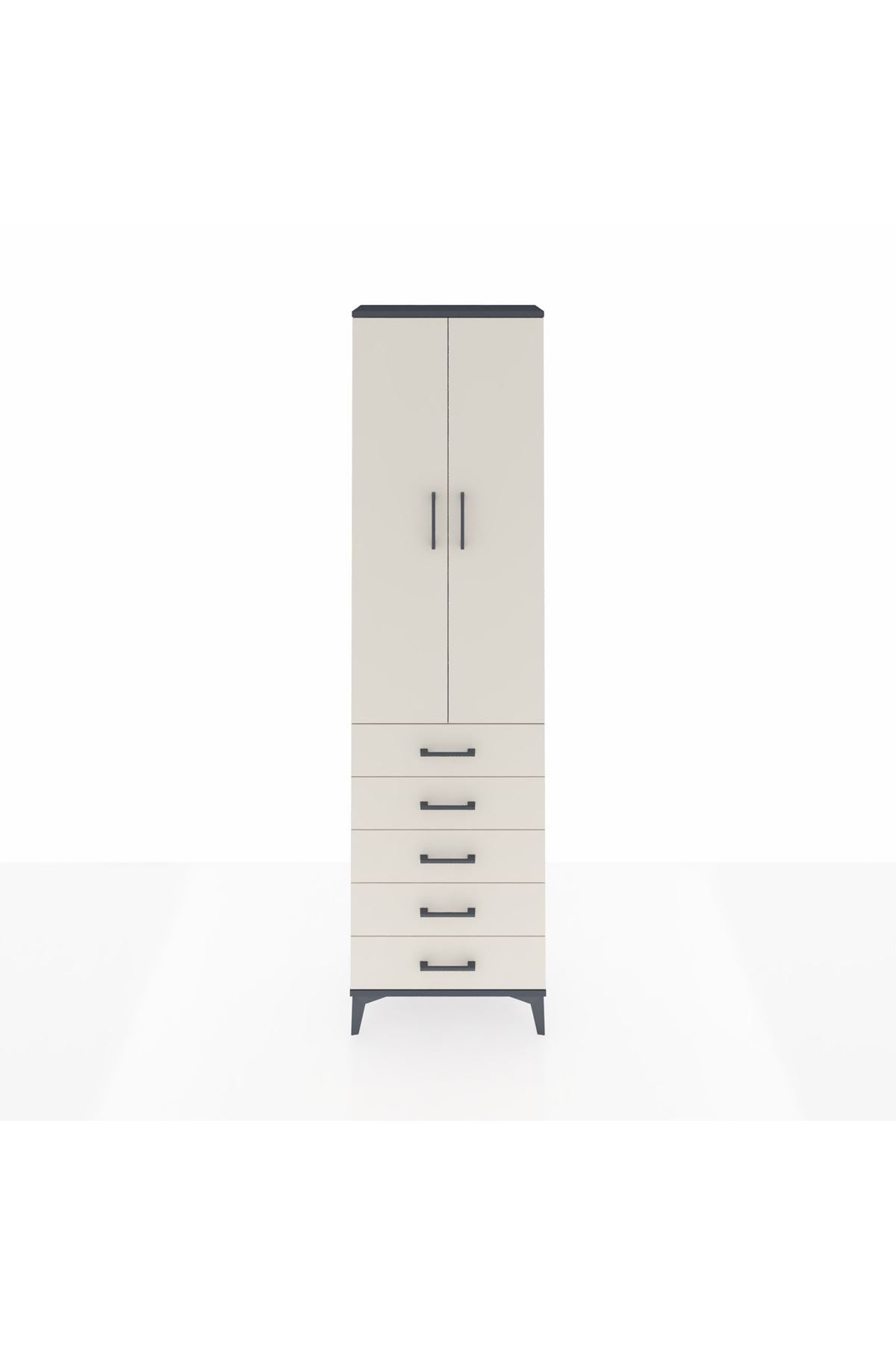 Arges Dolap 3 Raflı 5 Çekmeceli 2 Kapaklı 60x30x221 - S29M056V4A