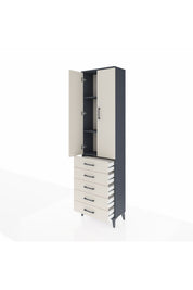 Arges Dolap 3 Raflı 5 Çekmeceli 2 Kapaklı 60x30x221 - S29M056V4A