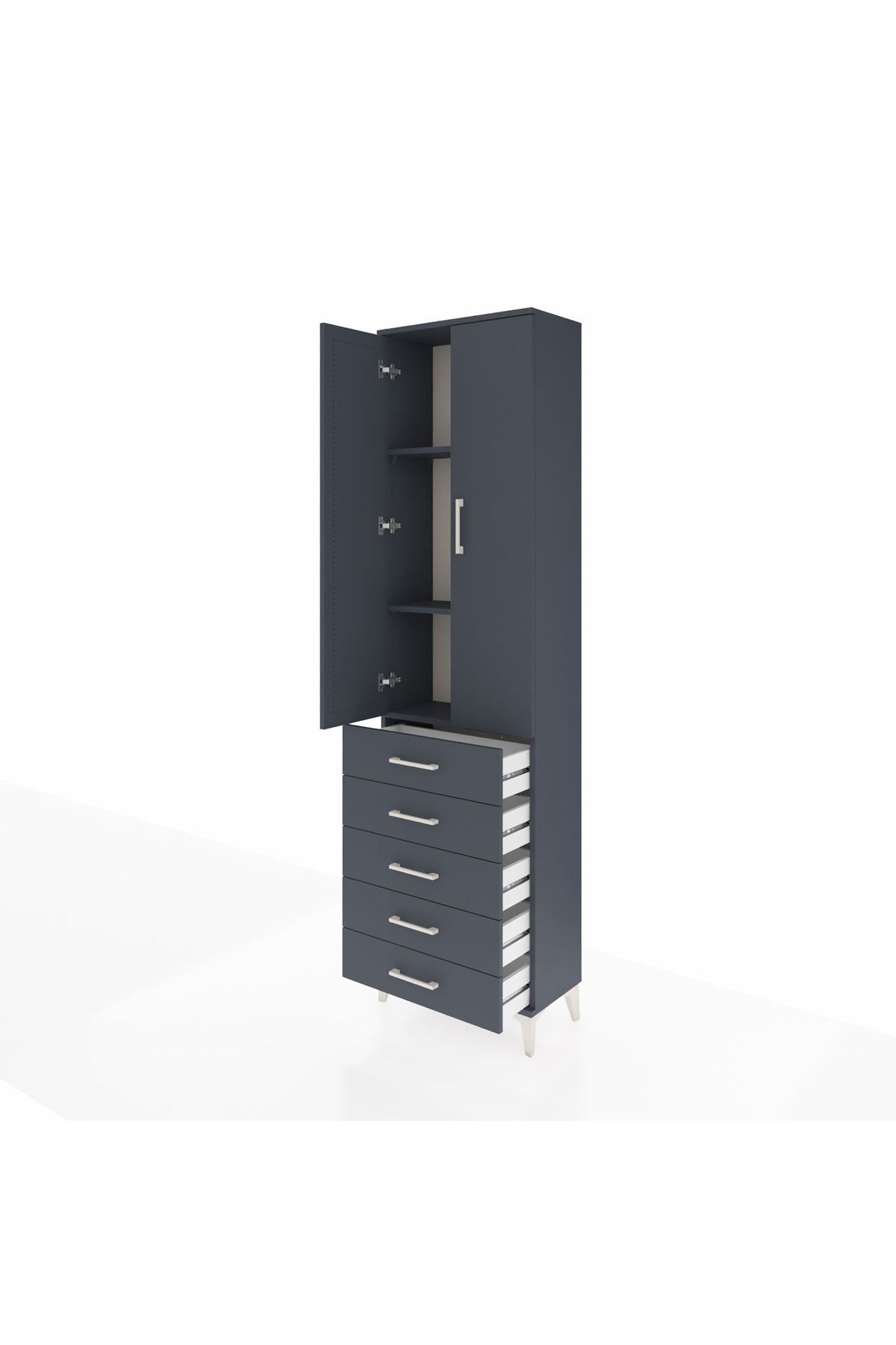 Arges Dolap 3 Raflı 5 Çekmeceli 2 Kapaklı 60x30x221 - S29M056V5A