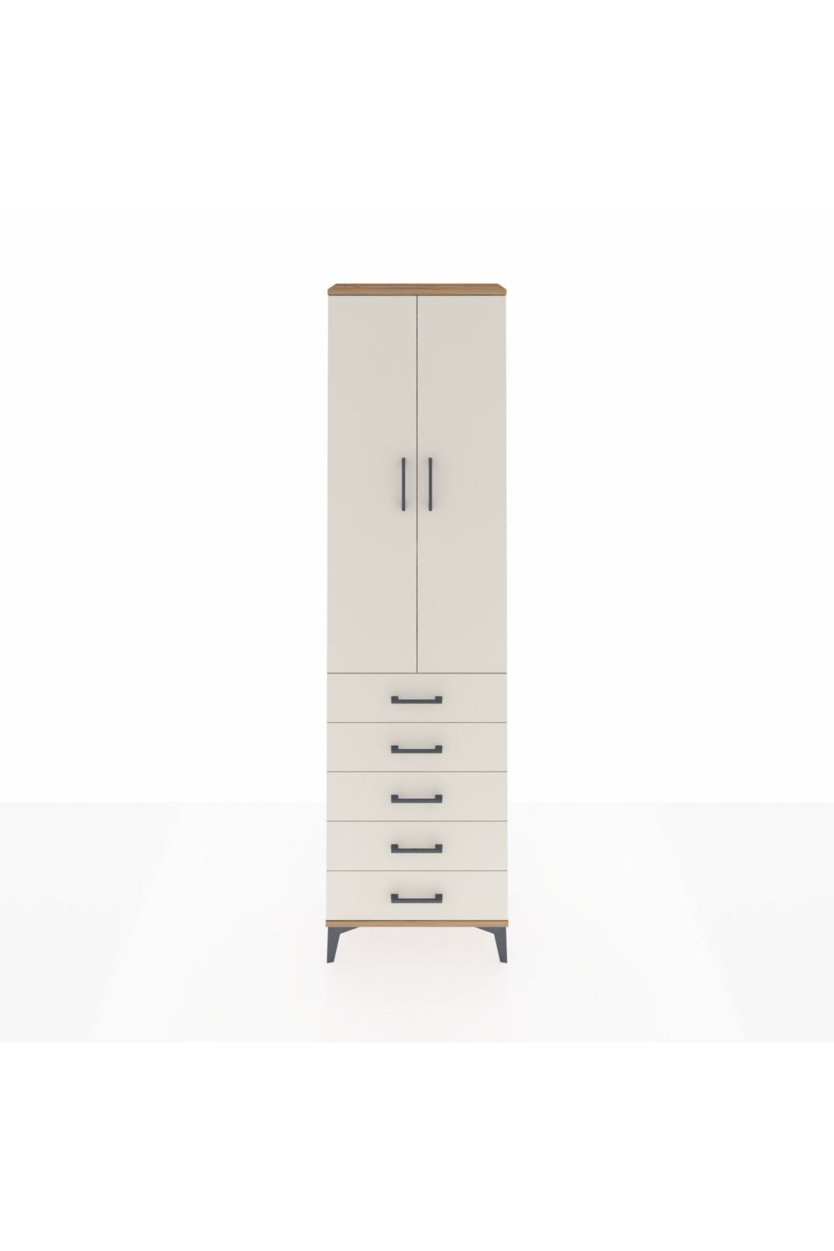 Arges Dolap 3 Raflı 5 Çekmeceli 2 Kapaklı 60x30x221 - S29M056V7A