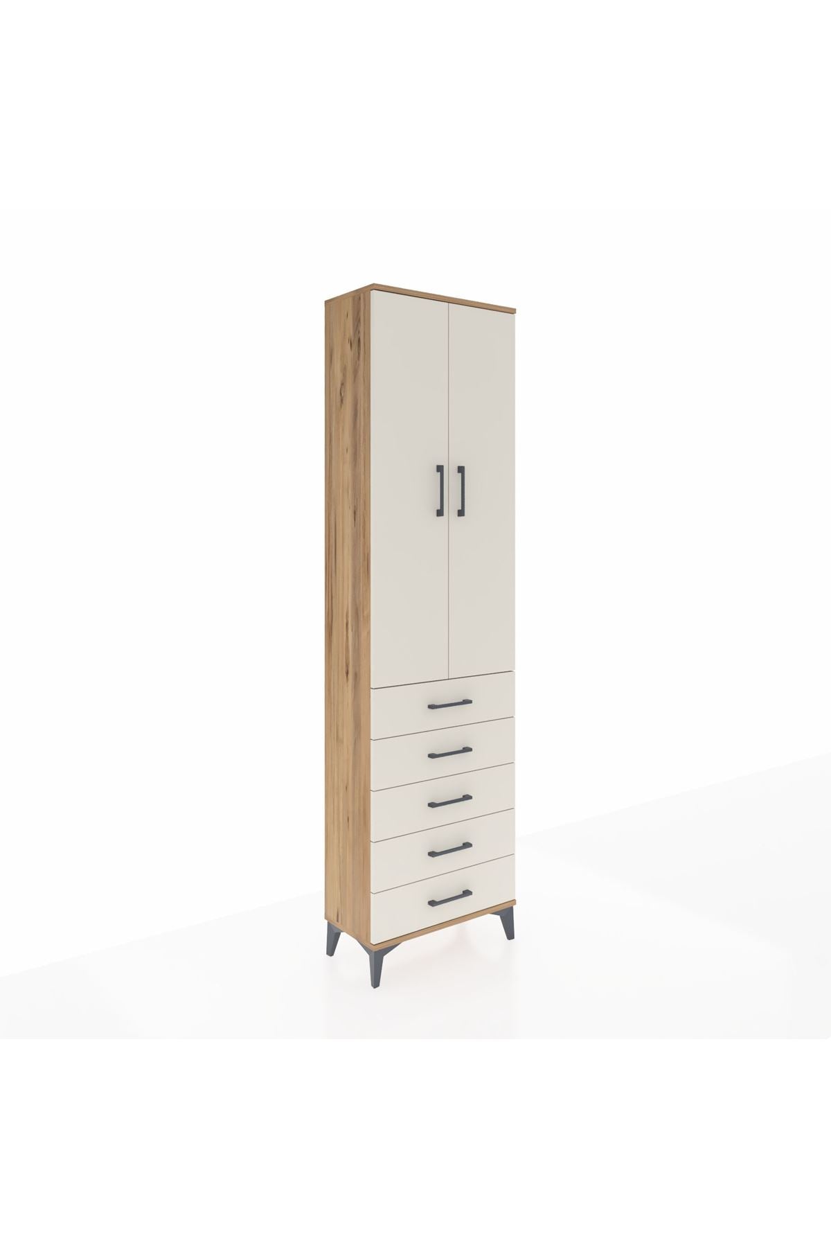 Arges Dolap 3 Raflı 5 Çekmeceli 2 Kapaklı 60x30x221 - S29M056V7A