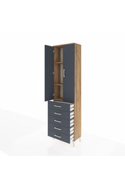 Arges Dolap 3 Raflı 5 Çekmeceli 2 Kapaklı 60x30x221 - S29M056V8A