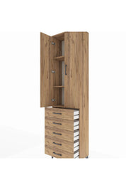 Arges Dolap 3 Raflı 5 Çekmeceli 2 Kapaklı 60x30x221 - S29M056V9A
