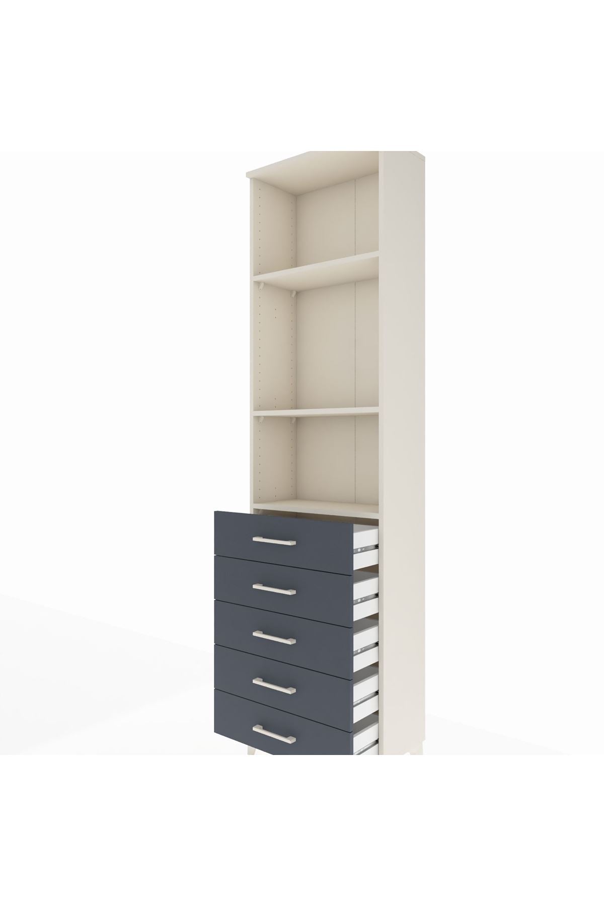 Arges Dolap 3 Raflı 5 Çekmeceli 60x30x221 - S29M057V2A