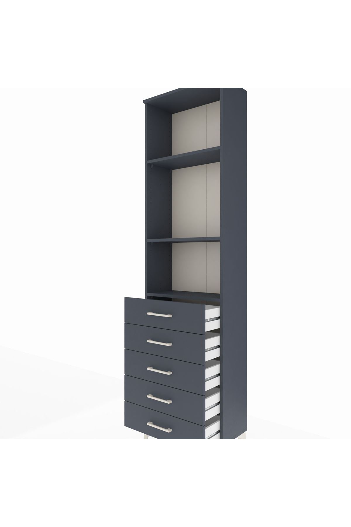 Arges Dolap 3 Raflı 5 Çekmeceli 60x30x221 - S29M057V5A