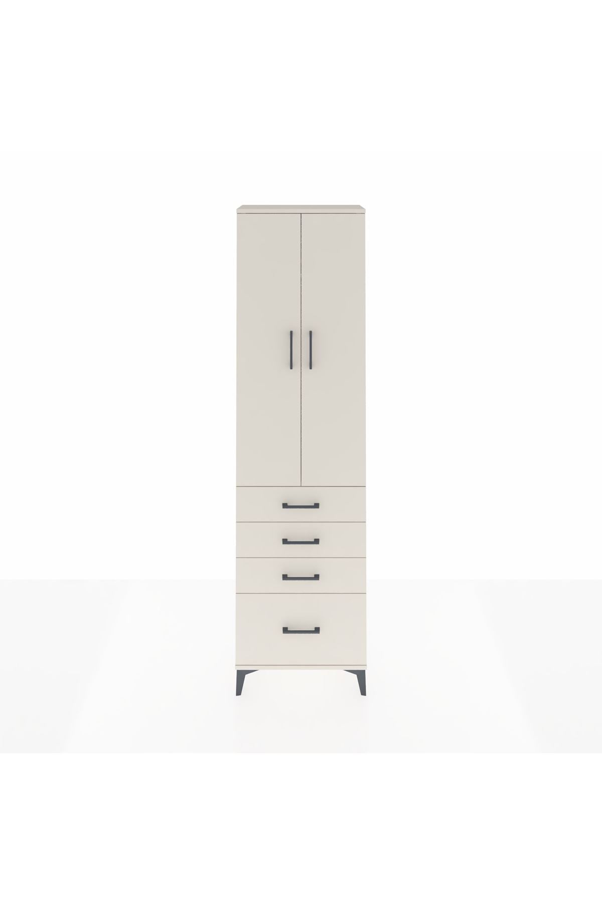 Arges Dolap 2 Raflı 4 Çekmeceli Tek Askılı 60x30x221 - S29M058V1A
