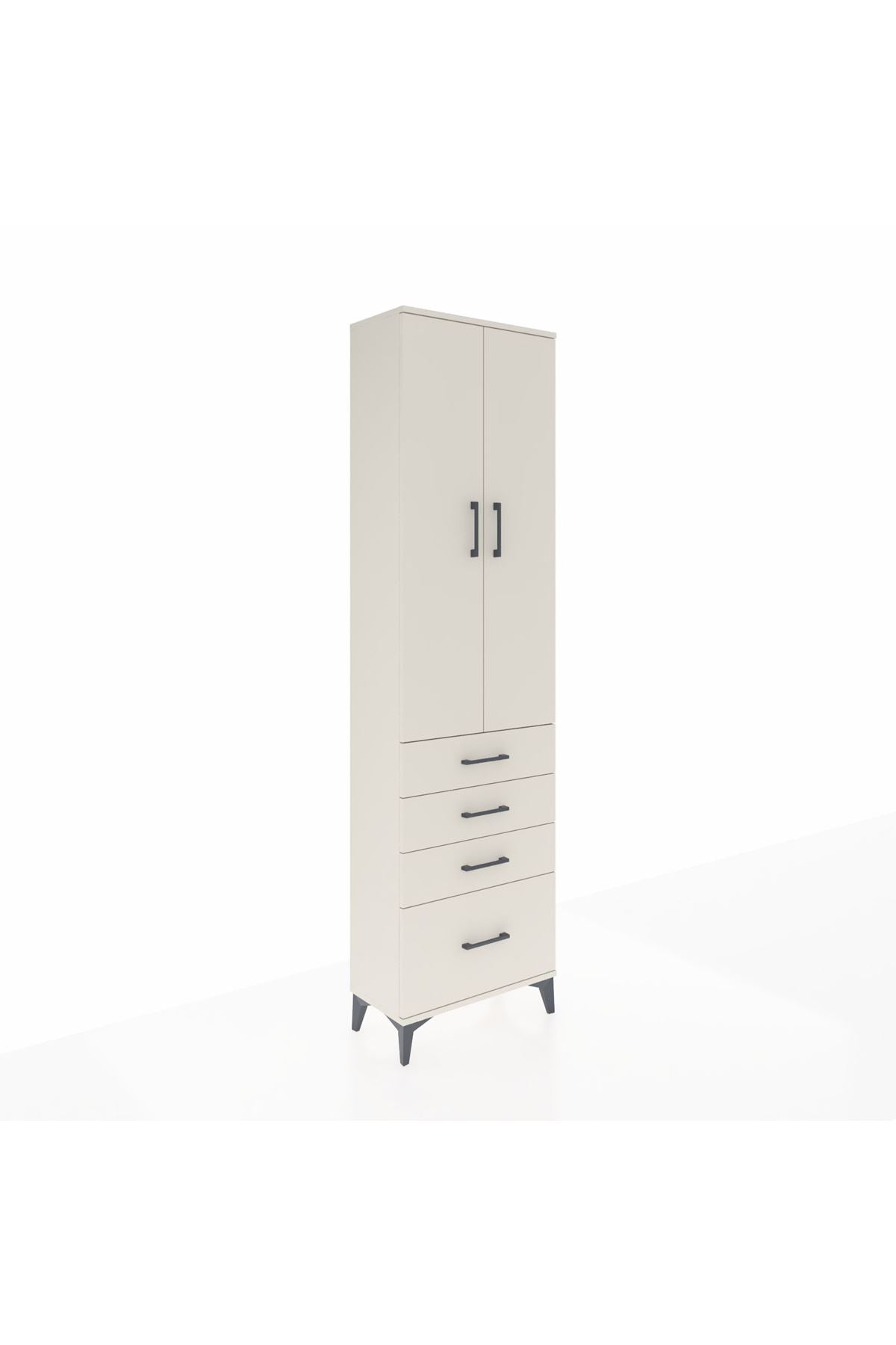 Arges Dolap 2 Raflı 4 Çekmeceli Tek Askılı 60x30x221 - S29M058V1A