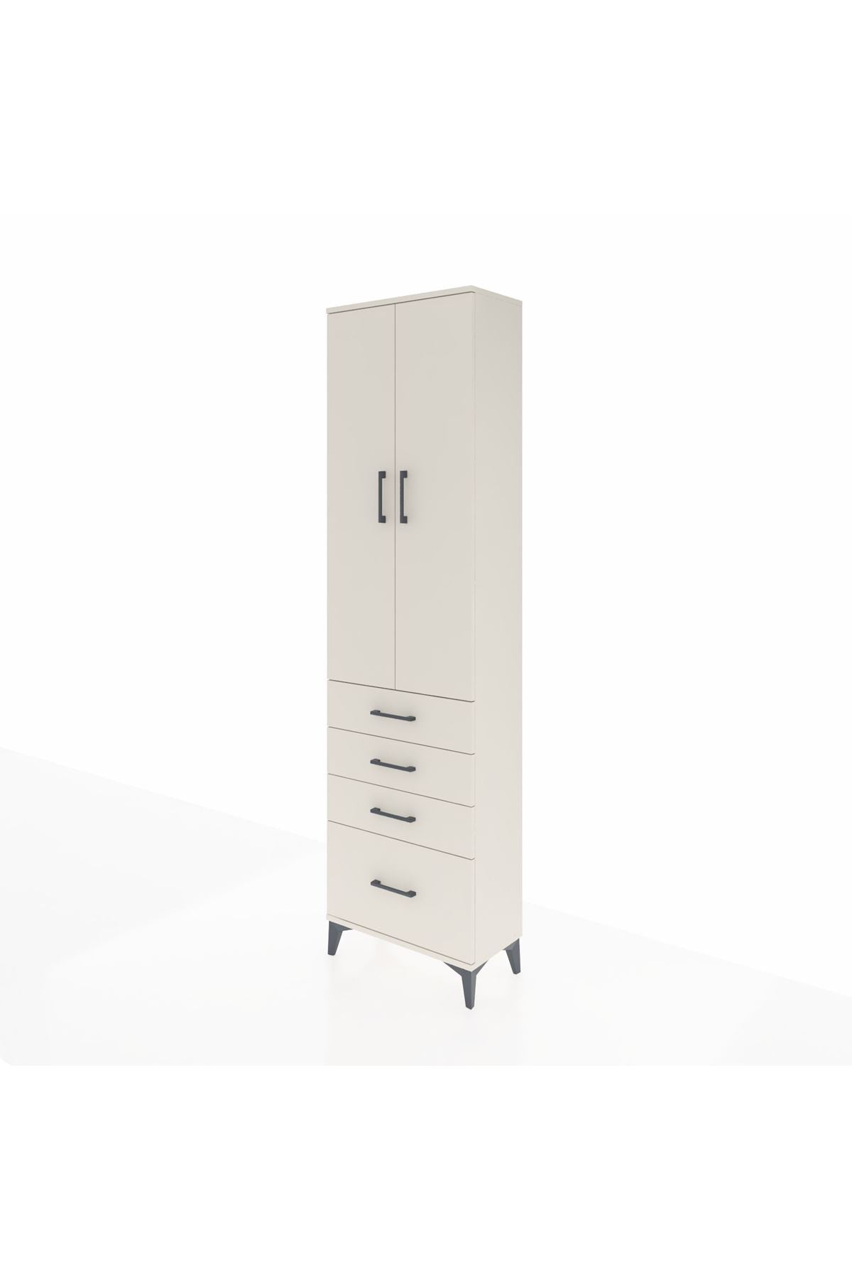 Arges Dolap 2 Raflı 4 Çekmeceli Tek Askılı 60x30x221 - S29M058V1A