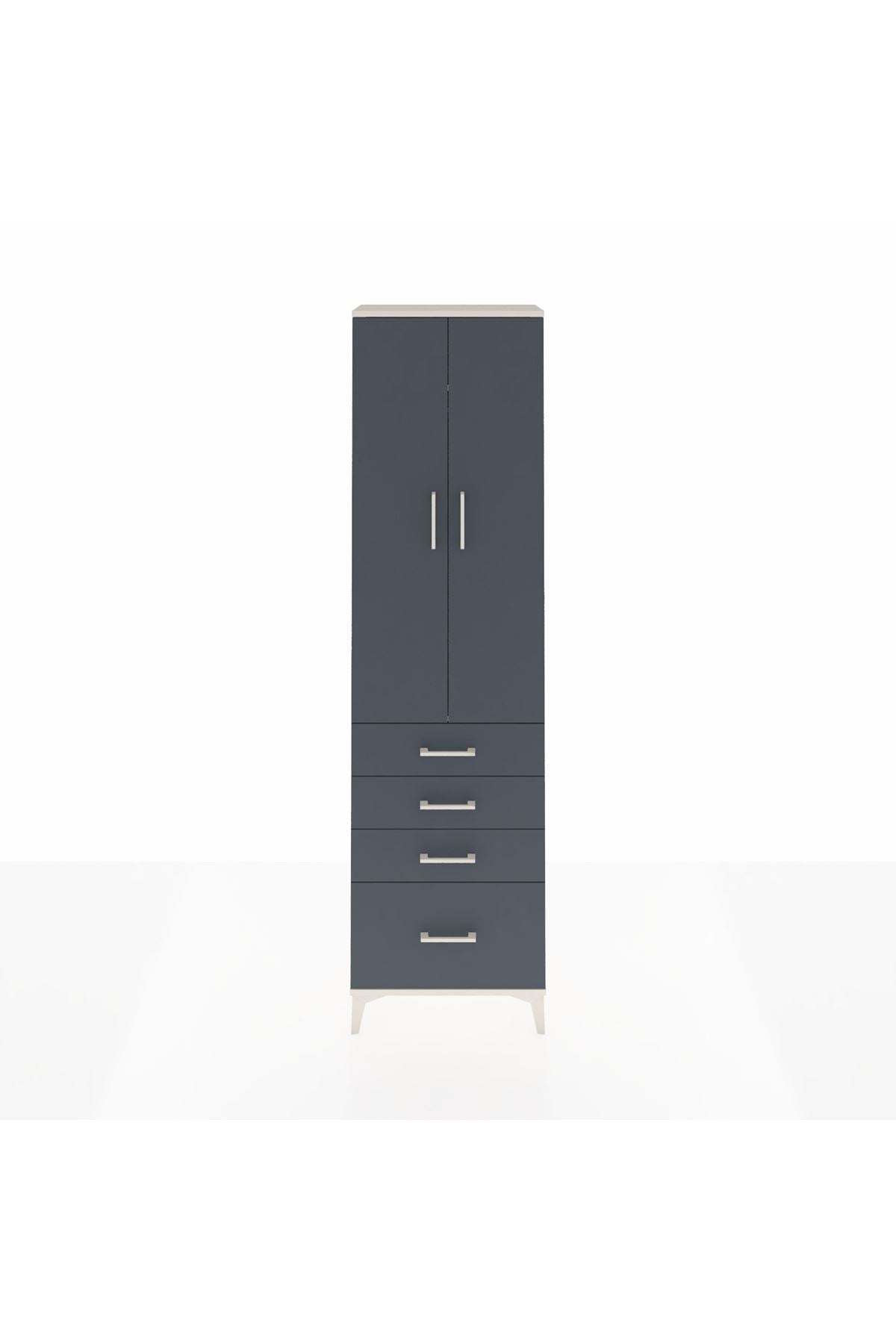 Arges Dolap 2 Raflı 4 Çekmeceli Tek Askılı 60x30x221 - S29M058V2A