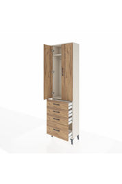 Arges Dolap 2 Raflı 4 Çekmeceli Tek Askılı 60x30x221 - S29M058V3A