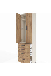 Arges Dolap 2 Raflı 4 Çekmeceli Tek Askılı 60x30x221 - S29M058V3A