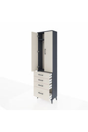 Arges Dolap 2 Raflı 4 Çekmeceli Tek Askılı 60x30x221 - S29M058V4A