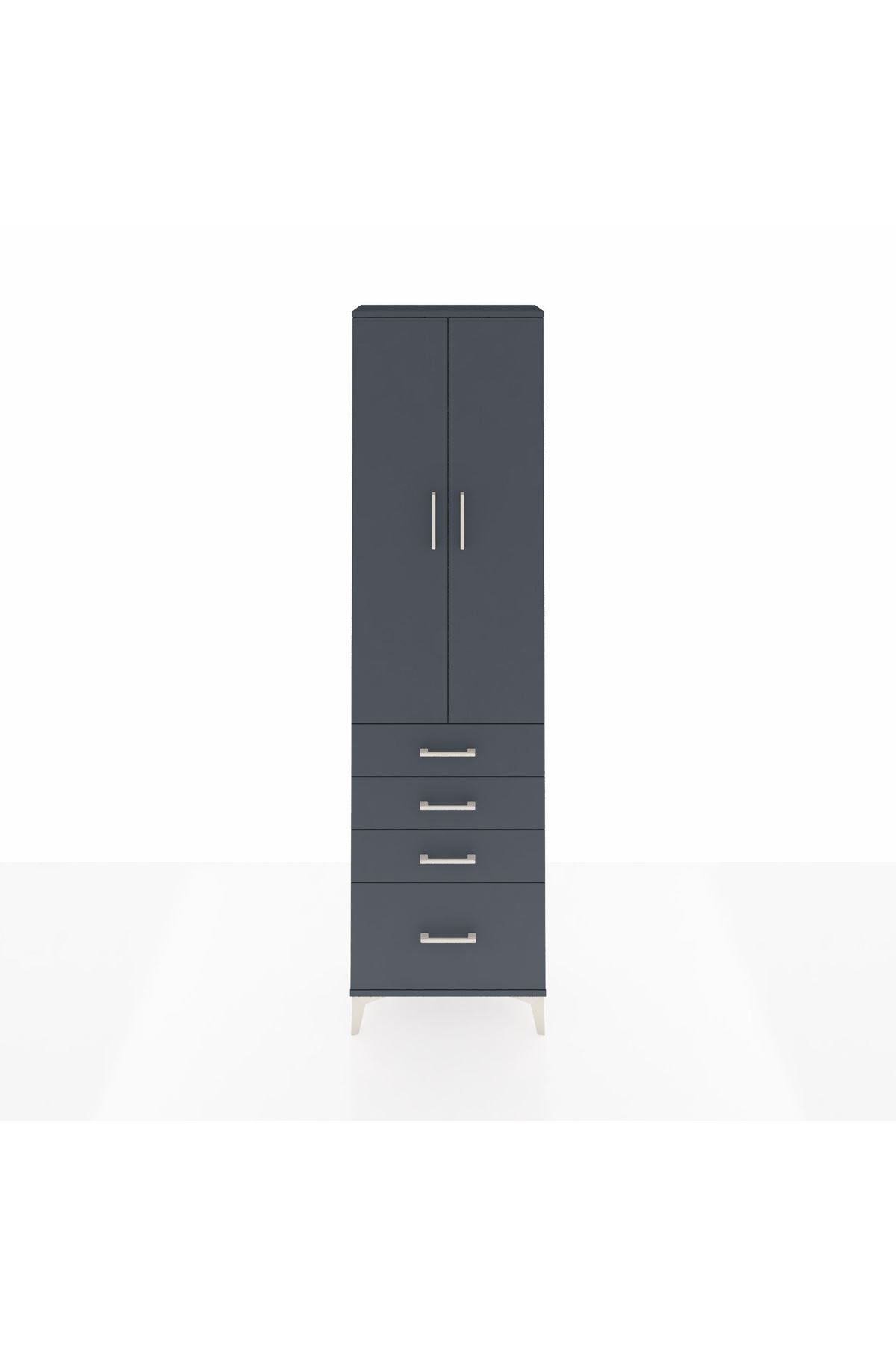 Arges Dolap 2 Raflı 4 Çekmeceli Tek Askılı 60x30x221 - S29M058V5A