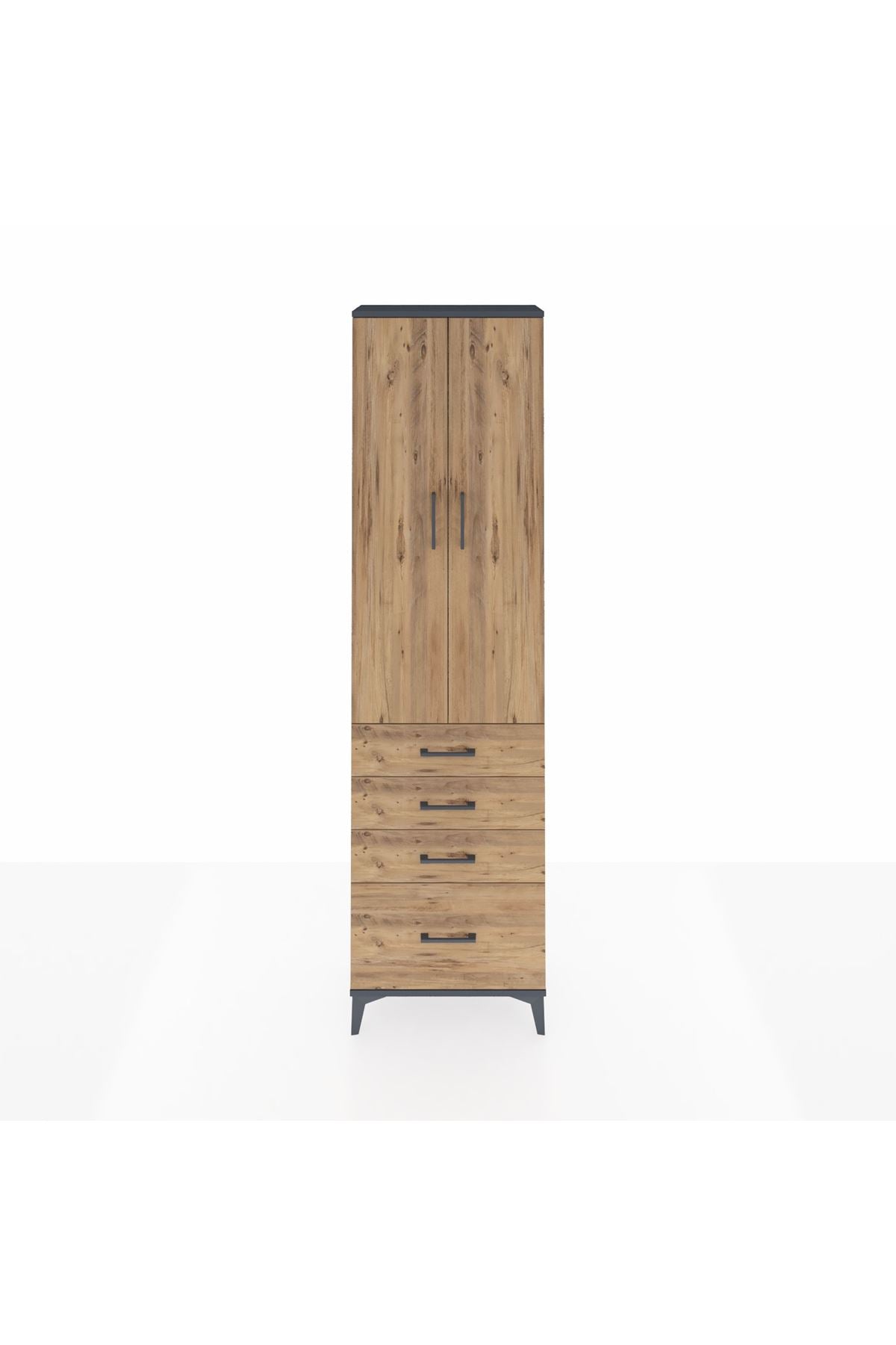 Arges Dolap 2 Raflı 4 Çekmeceli Tek Askılı 60x30x221 - S29M058V6A