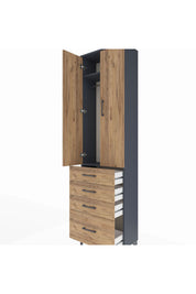Arges Dolap 2 Raflı 4 Çekmeceli Tek Askılı 60x30x221 - S29M058V6A