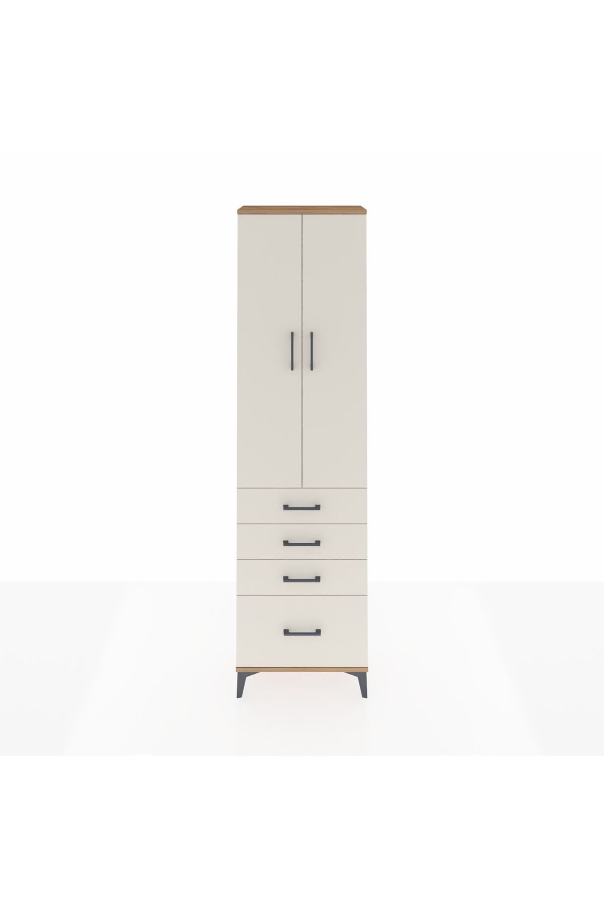 Arges Dolap 2 Raflı 4 Çekmeceli Tek Askılı 60x30x221 - S29M058V7A