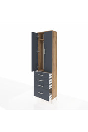 Arges Dolap 2 Raflı 4 Çekmeceli Tek Askılı 60x30x221 - S29M058V8A
