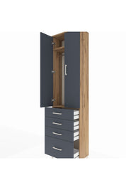 Arges Dolap 2 Raflı 4 Çekmeceli Tek Askılı 60x30x221 - S29M058V8A