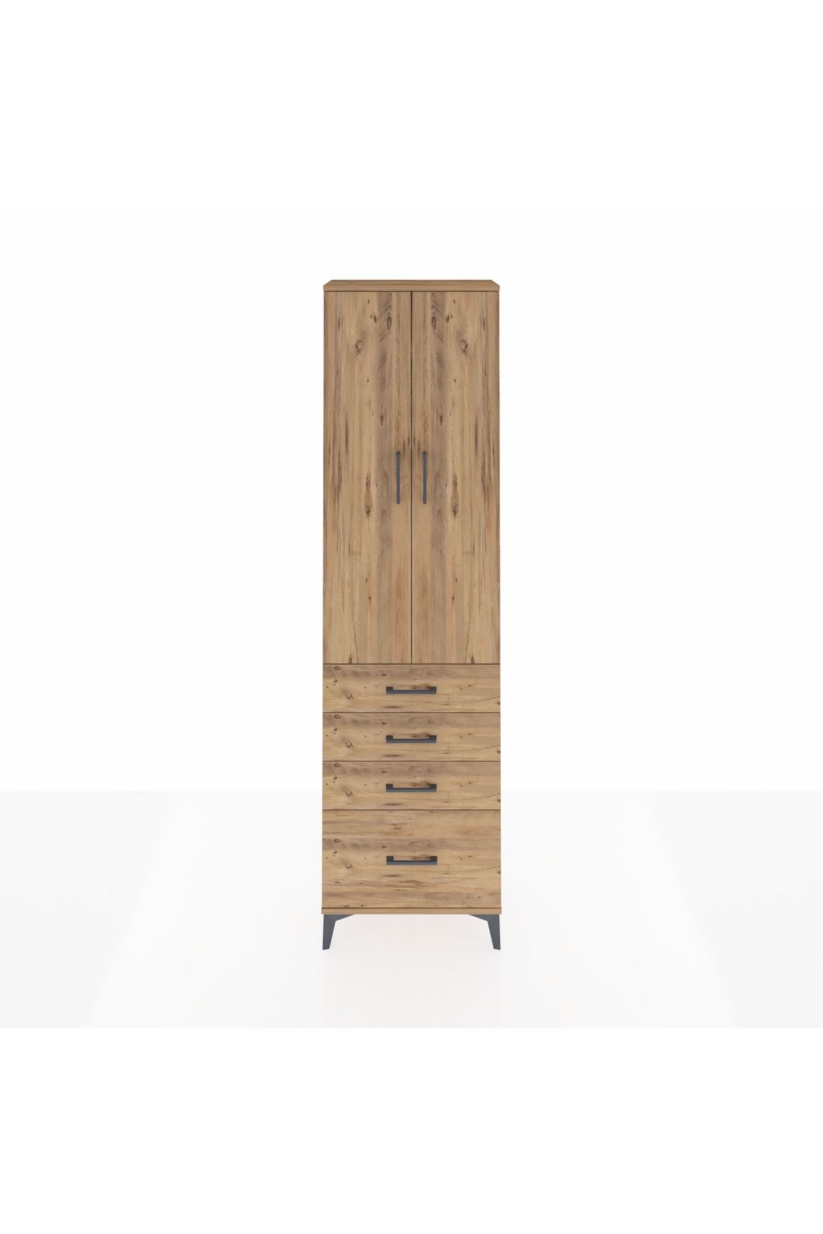 Arges Dolap 2 Raflı 4 Çekmeceli Tek Askılı 60x30x221 - S29M058V9A