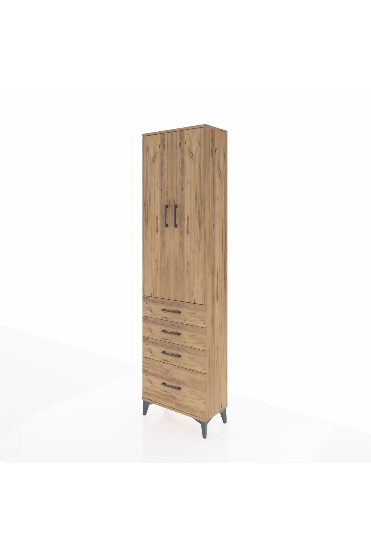 Arges Dolap 2 Raflı 4 Çekmeceli Tek Askılı 60x30x221 - S29M058V9A