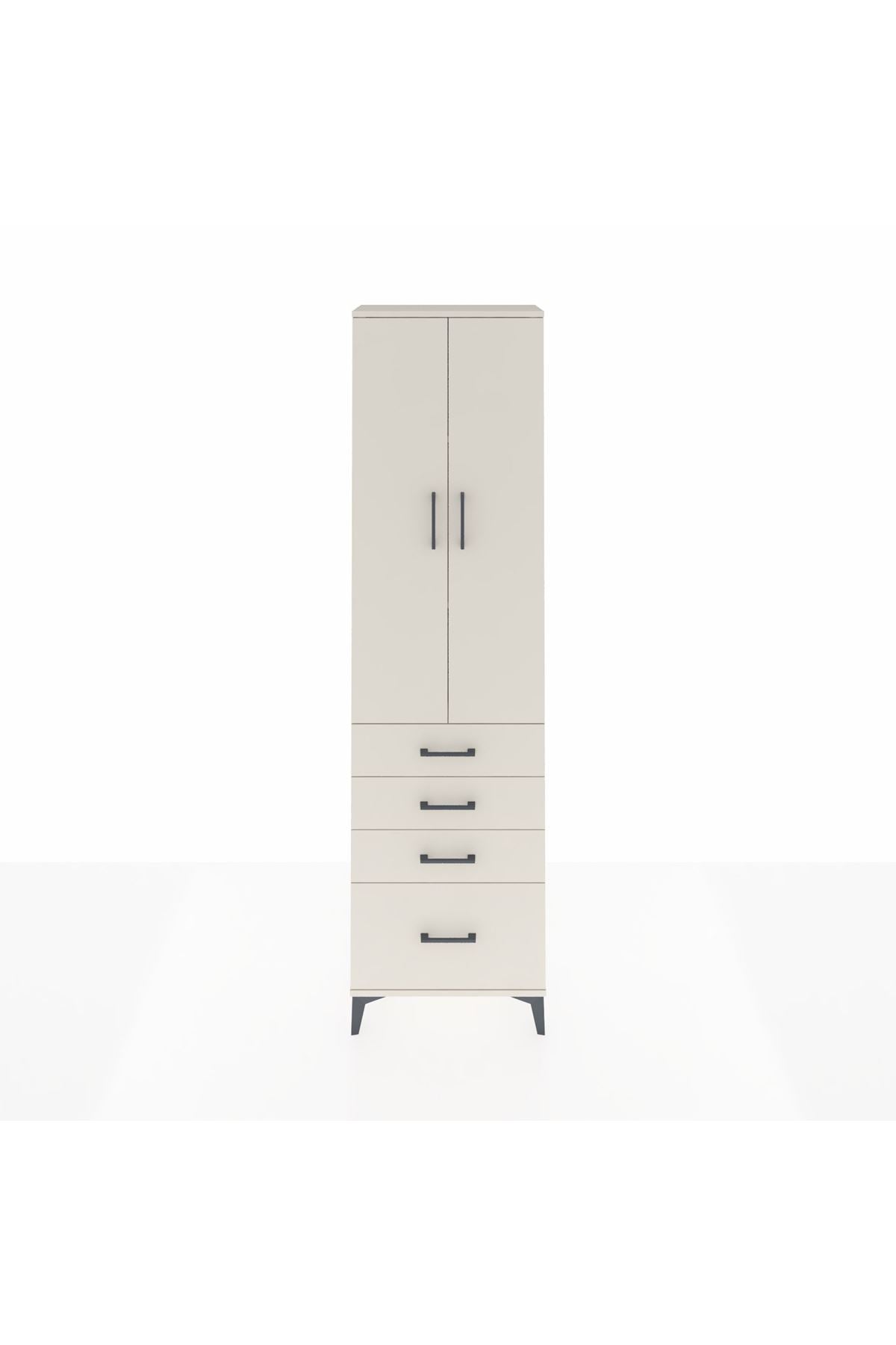 Arges Dolap 3 Raflı 4 Çekmeceli 2 Kapaklı 60x30x221 - S29M059V1A