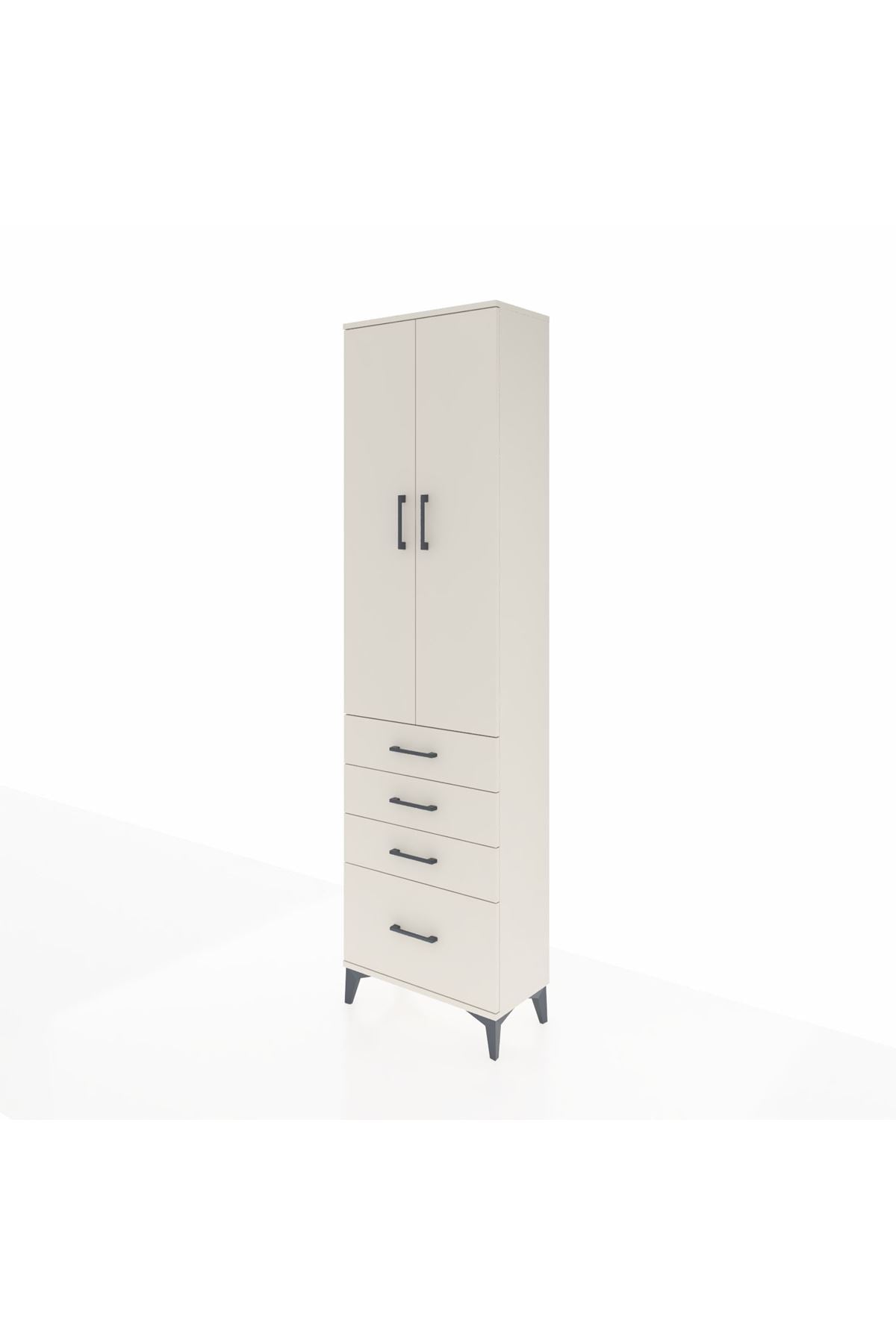 Arges Dolap 3 Raflı 4 Çekmeceli 2 Kapaklı 60x30x221 - S29M059V1A