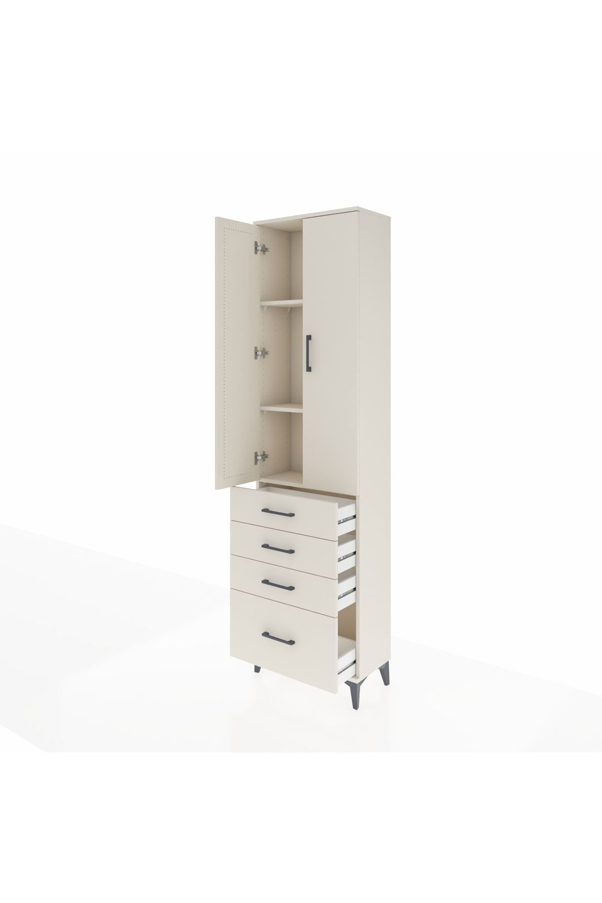Arges Dolap 3 Raflı 4 Çekmeceli 2 Kapaklı 60x30x221 - S29M059V1A