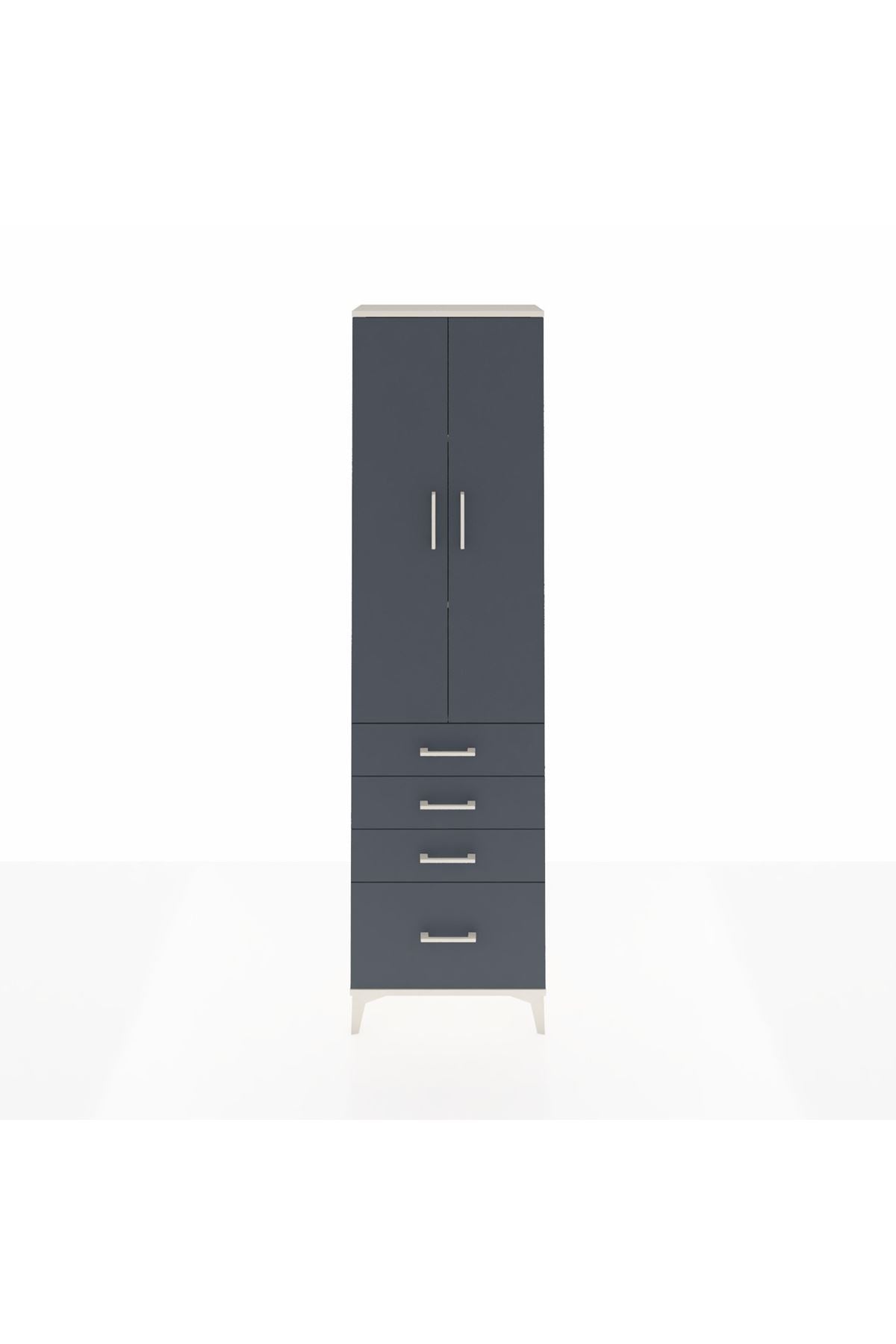 Arges Dolap 3 Raflı 4 Çekmeceli 2 Kapaklı 60x30x221 - S29M059V2A
