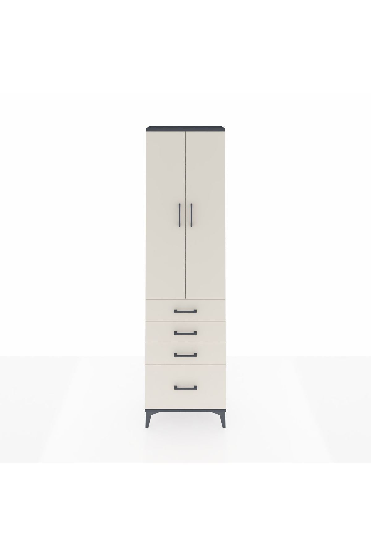 Arges Dolap 3 Raflı 4 Çekmeceli 2 Kapaklı 60x30x221 - S29M059V4A