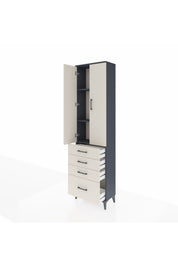 Arges Dolap 3 Raflı 4 Çekmeceli 2 Kapaklı 60x30x221 - S29M059V4A