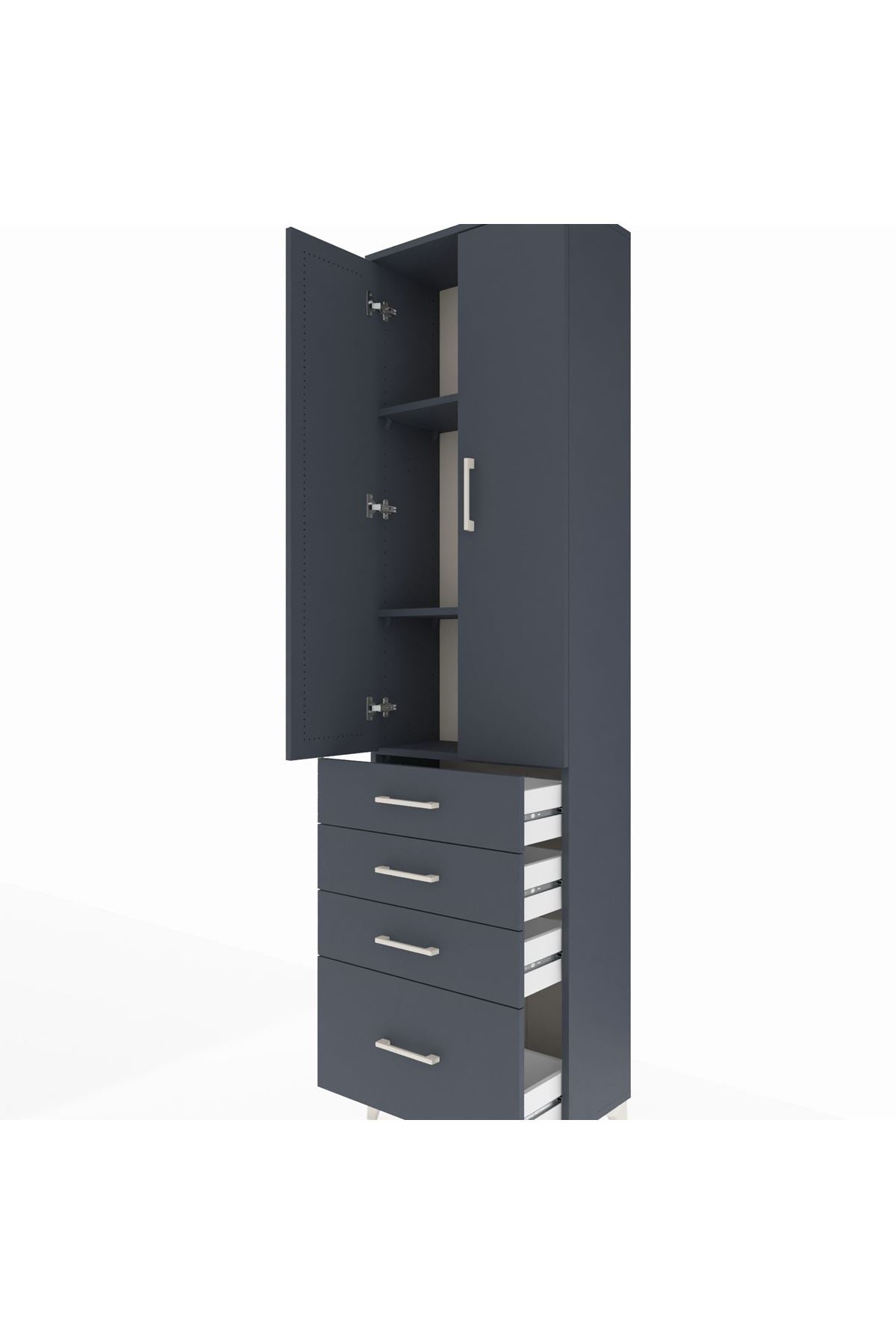 Arges Dolap 3 Raflı 4 Çekmeceli 2 Kapaklı 60x30x221 - S29M059V5A