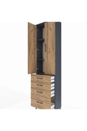 Arges Dolap 3 Raflı 4 Çekmeceli 2 Kapaklı 60x30x221 - S29M059V6A