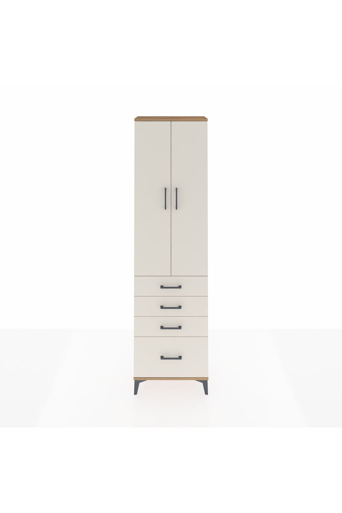 Arges Dolap 3 Raflı 4 Çekmeceli 2 Kapaklı 60x30x221 - S29M059V7A
