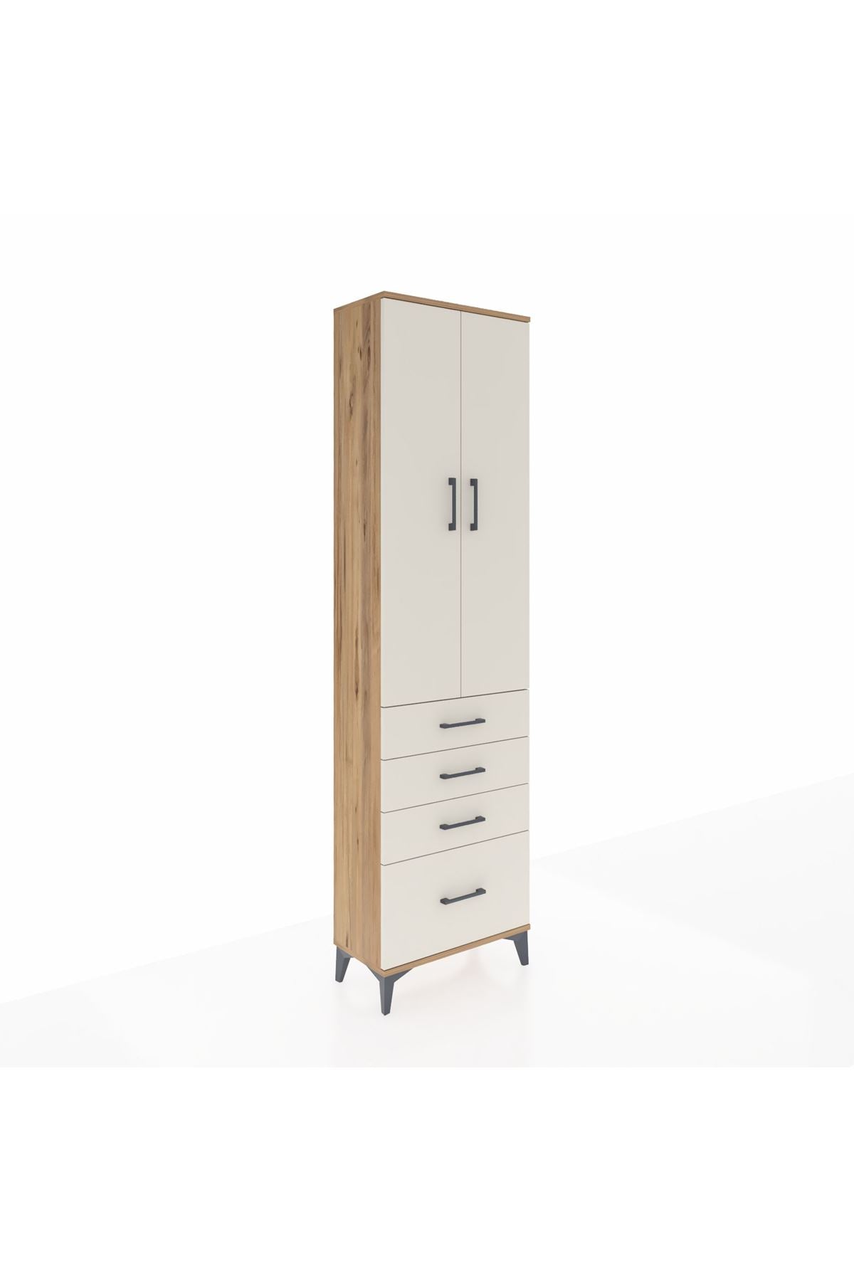 Arges Dolap 3 Raflı 4 Çekmeceli 2 Kapaklı 60x30x221 - S29M059V7A