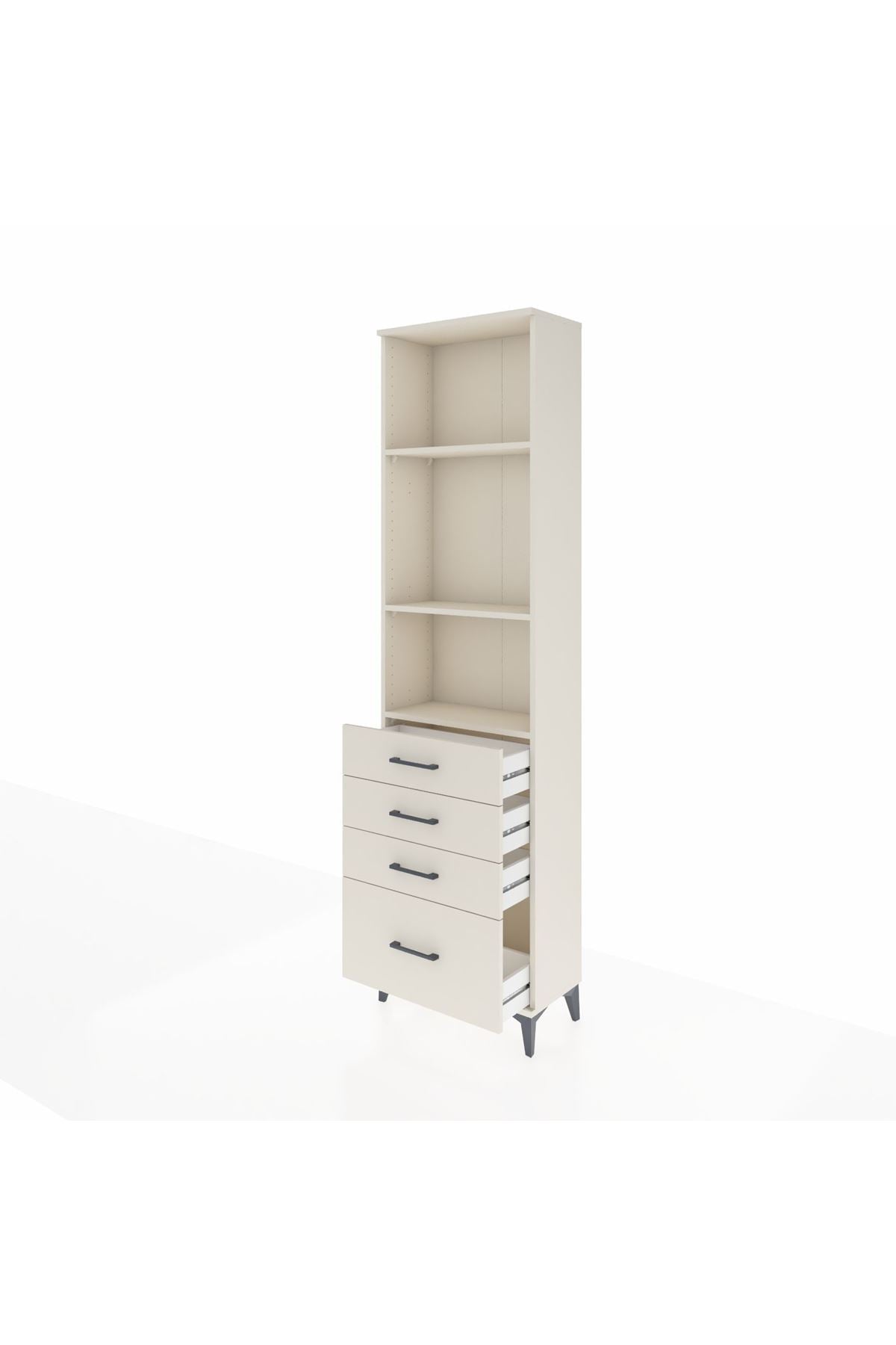 Arges Dolap 3 Raflı 4 Çekmeceli 60x30x221 - S29M060V1A