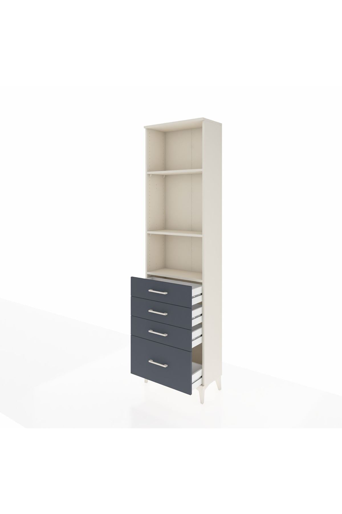 Arges Dolap 3 Raflı 4 Çekmeceli 60x30x221 - S29M060V2A