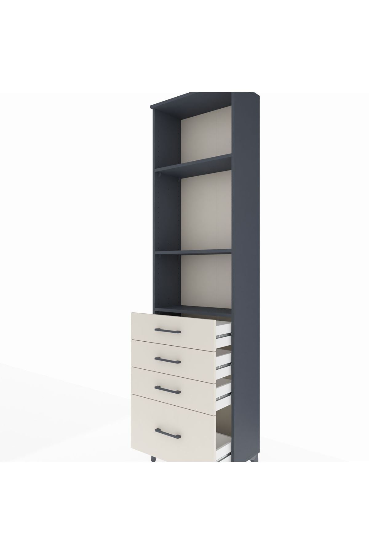 Arges Dolap 3 Raflı 4 Çekmeceli 60x30x221 - S29M060V4A