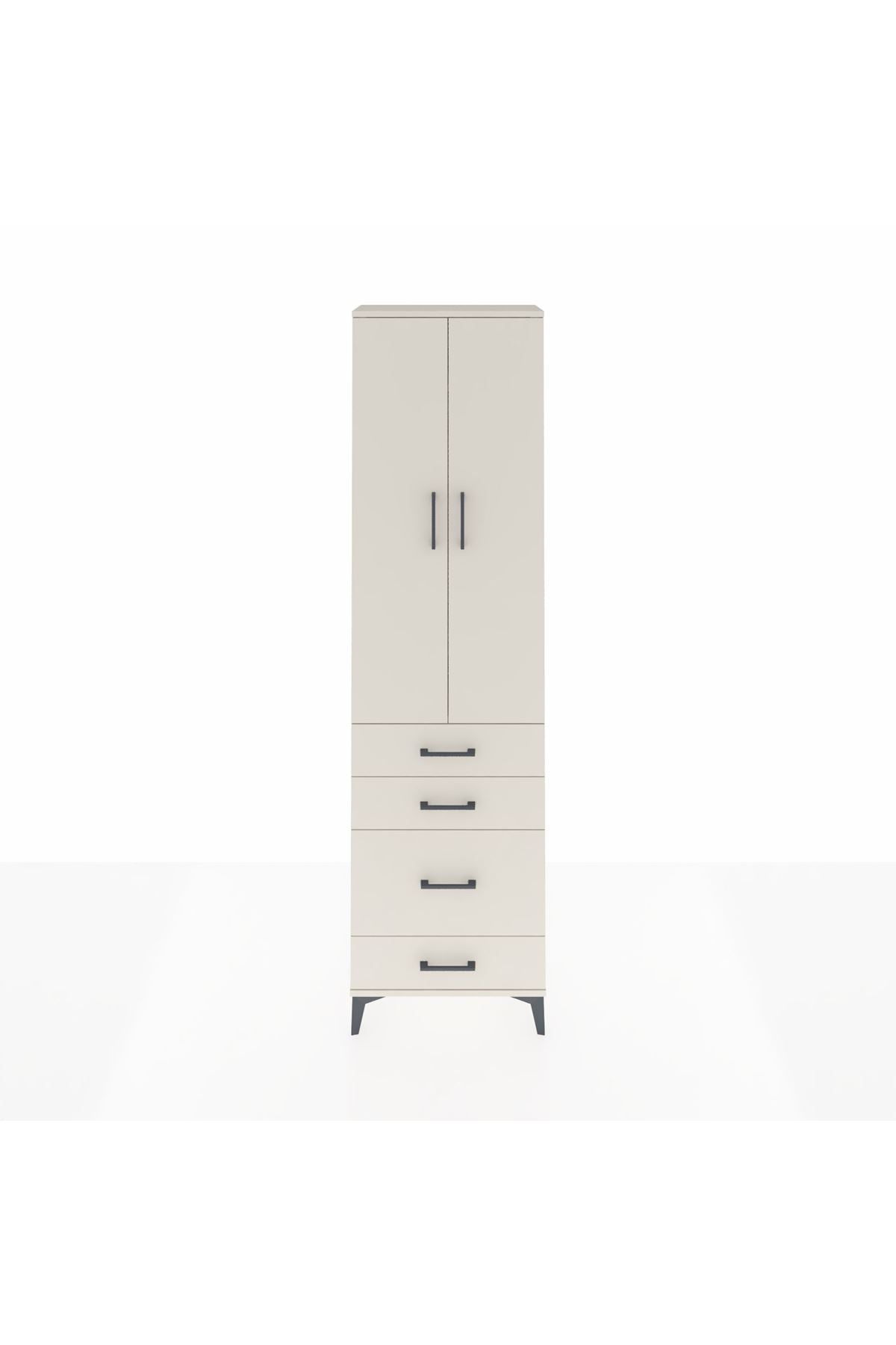 Arges Dolap 2 Raflı 4 Çekmeceli Tek Askılı 60x30x221 - S29M061V1A
