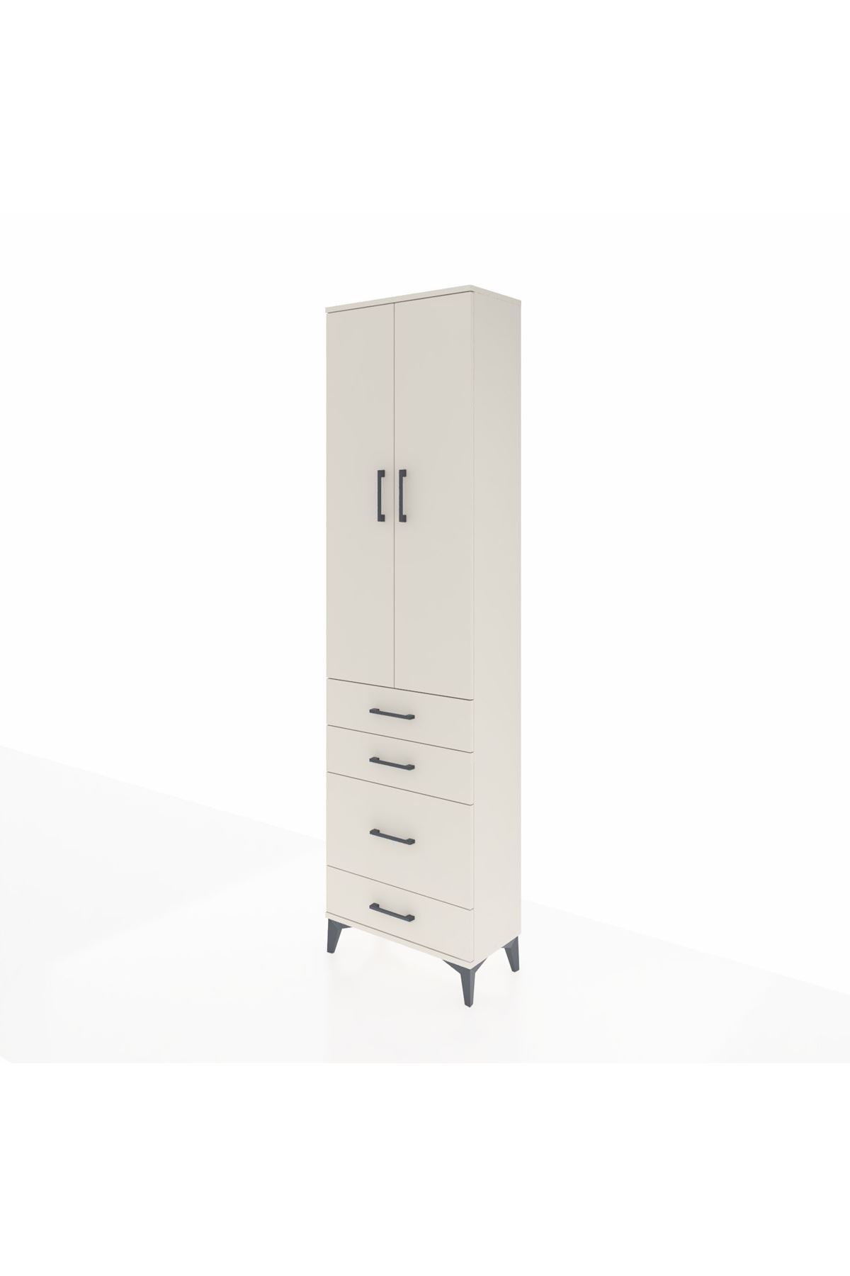 Arges Dolap 2 Raflı 4 Çekmeceli Tek Askılı 60x30x221 - S29M061V1A