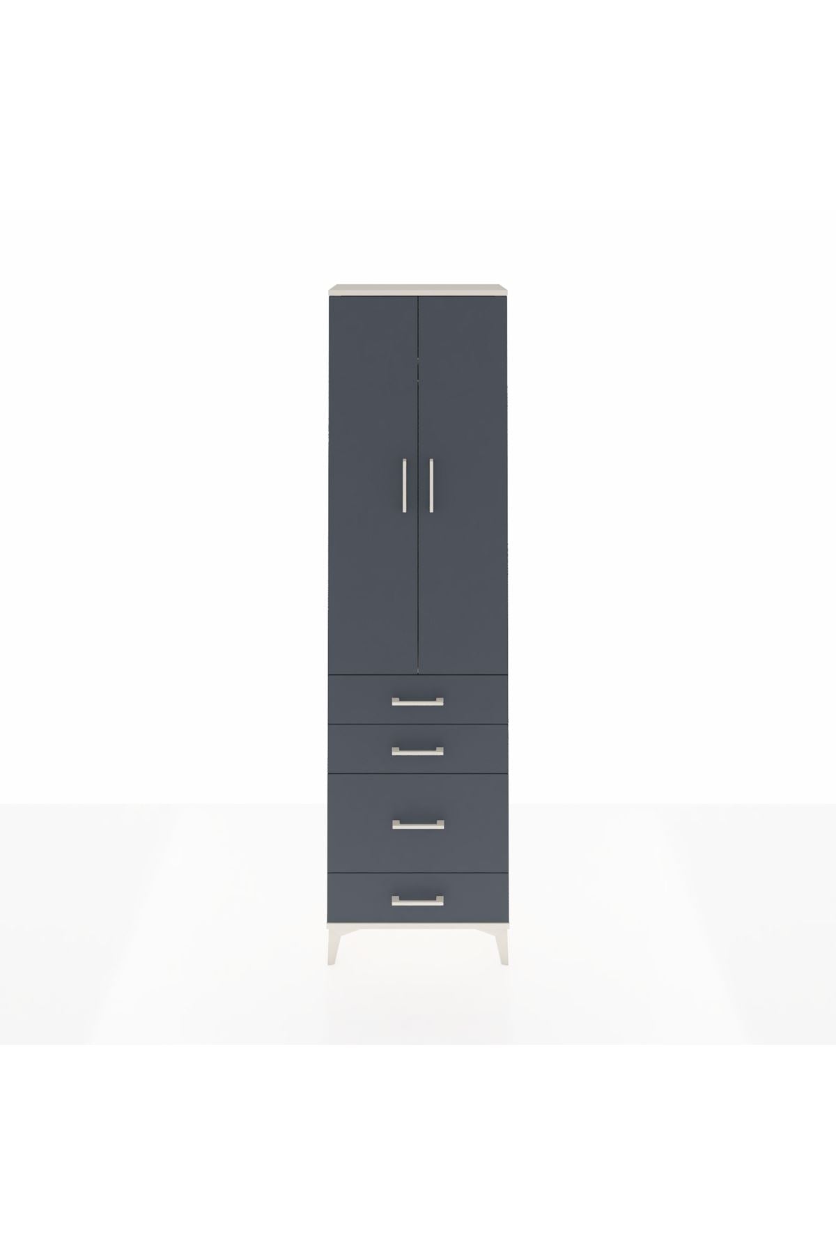Arges Dolap 2 Raflı 4 Çekmeceli Tek Askılı 60x30x221 - S29M061V2A