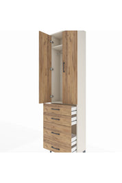 Arges Dolap 2 Raflı 4 Çekmeceli Tek Askılı 60x30x221 - S29M061V3A