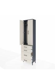 Arges Dolap 2 Raflı 4 Çekmeceli Tek Askılı 60x30x221 - S29M061V4A