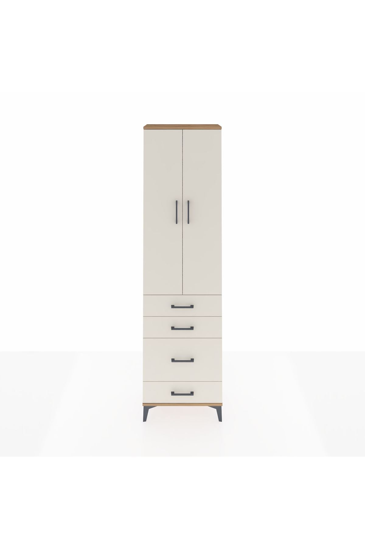 Arges Dolap 2 Raflı 4 Çekmeceli Tek Askılı 60x30x221 - S29M061V7A
