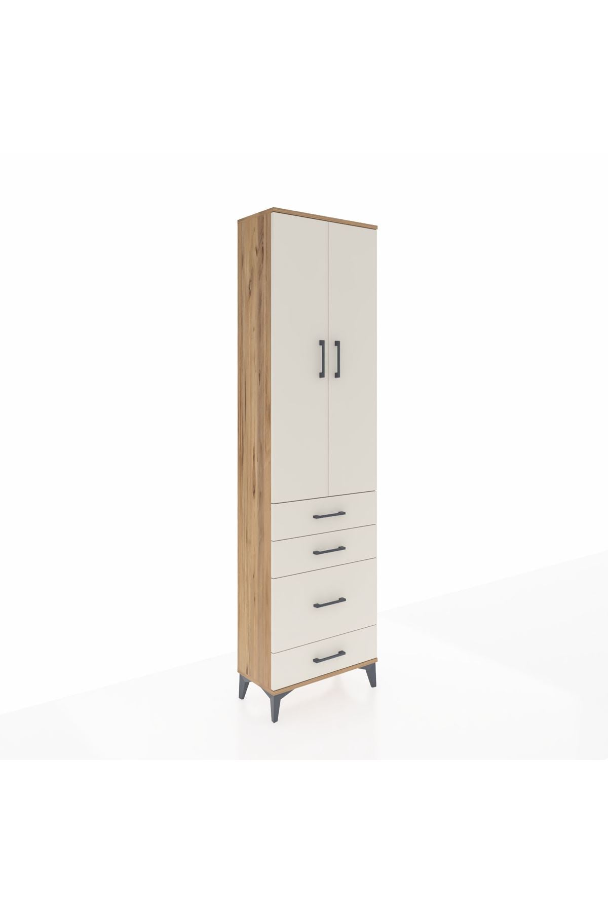 Arges Dolap 2 Raflı 4 Çekmeceli Tek Askılı 60x30x221 - S29M061V7A