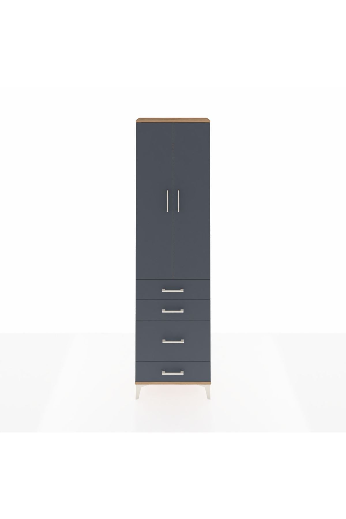 Arges Dolap 2 Raflı 4 Çekmeceli Tek Askılı 60x30x221 - S29M061V8A