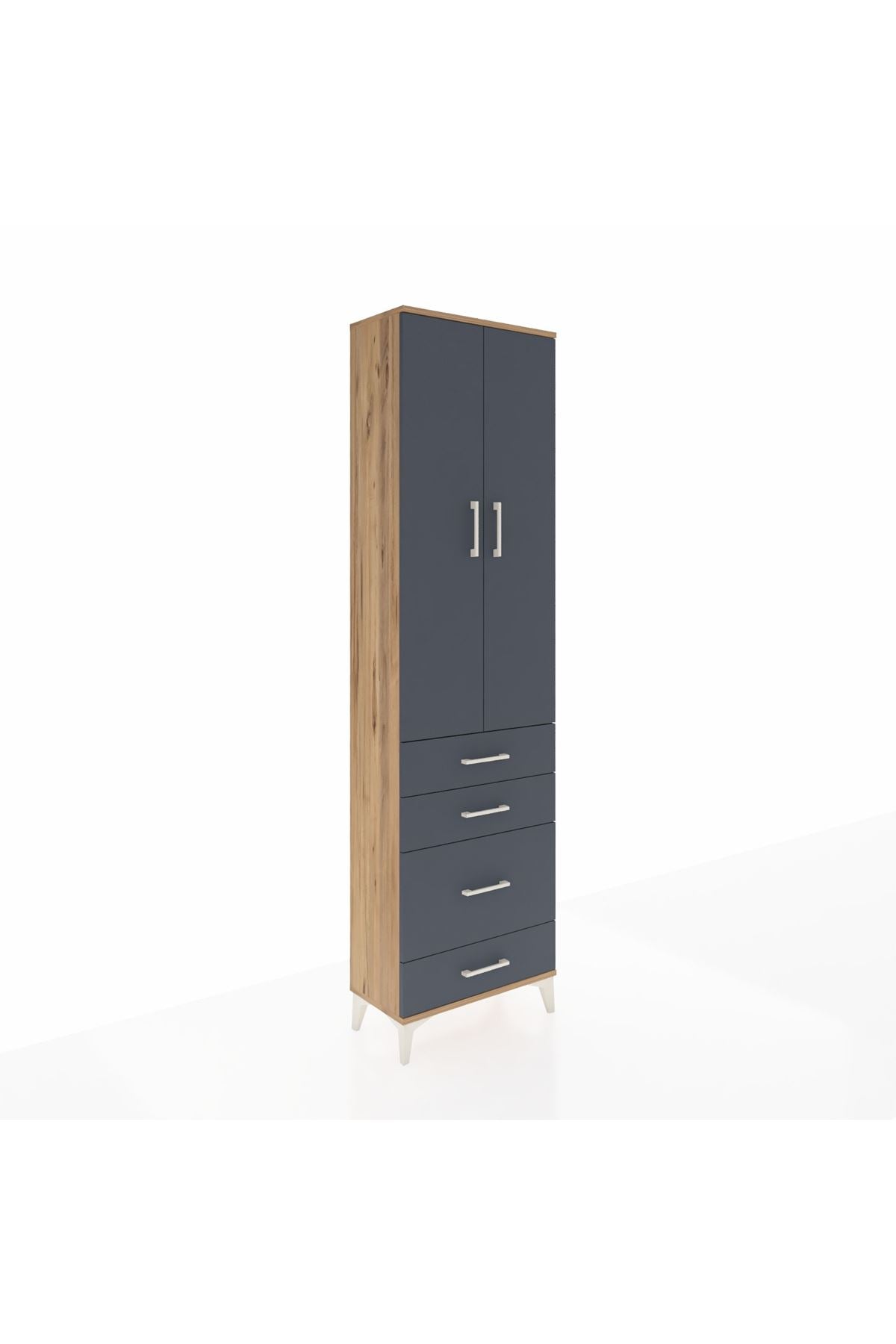 Arges Dolap 2 Raflı 4 Çekmeceli Tek Askılı 60x30x221 - S29M061V8A